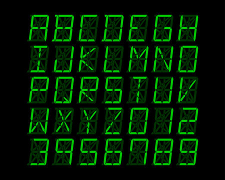 Digital alphabet design - vector illustration