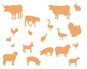 Farm animals vector silhouette - 61801779