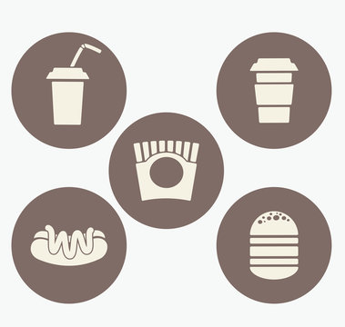flat fast food images in info-graphic style