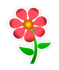 Red Flower Sticker