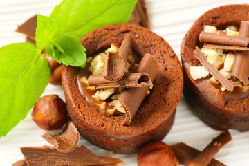 Mini chocolate hazelnut cakes