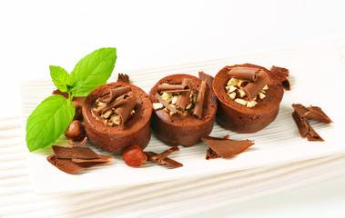 Mini chocolate hazelnut cakes