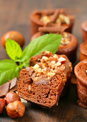 Mini chocolate hazelnut cakes