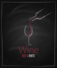 wine glass chalkboard menu background