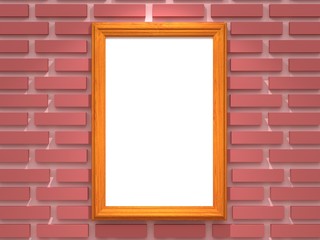 blank frame on brick wall