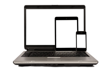 Mobile Computing Devices Isolated On White