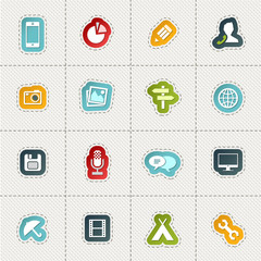 Modern information web icons for mobile devices and interfaces