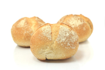 fresh bread isolated on white background.
