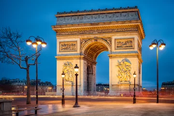 Fotobehang Arc de Triomphe in Paris © eyetronic