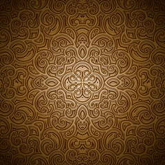 Vintage gold seamless pattern, ornamental background