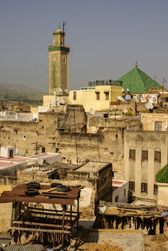 Kairaouine mosque minaret at Fez, Morocco