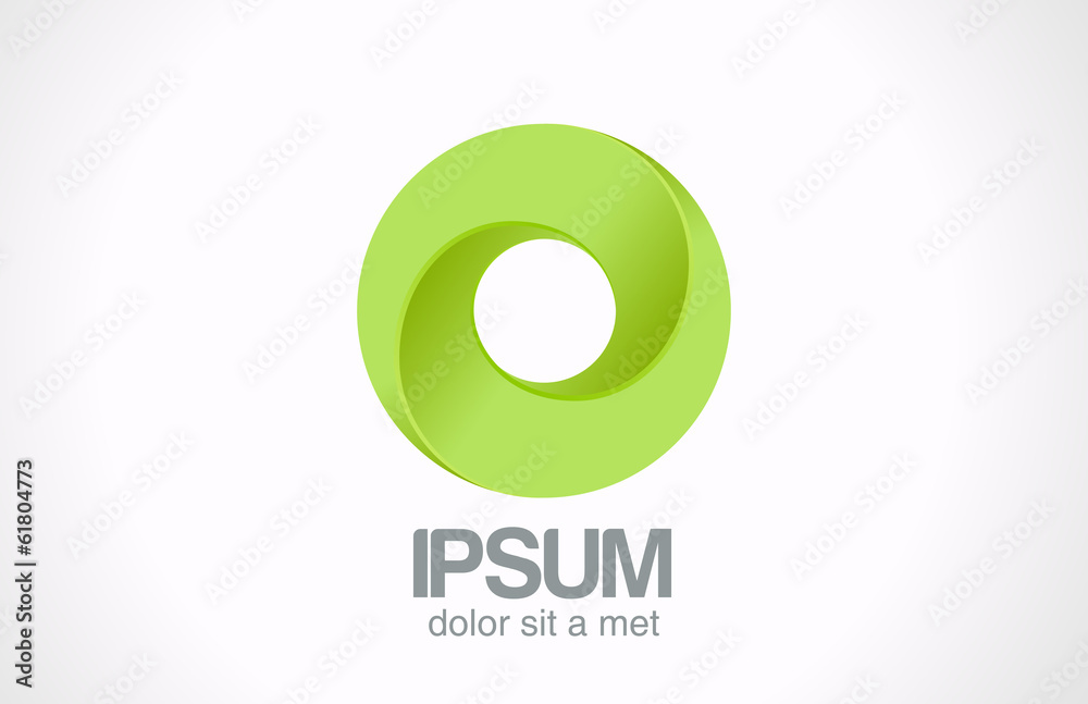 Aufkleber logo infinity green loop circle abstract vector icon