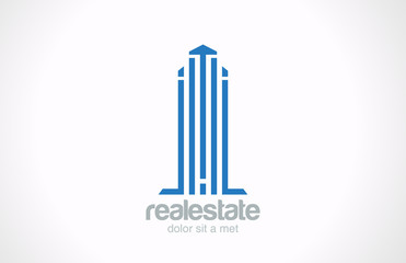 Logo Skyscraper Real Estate. Realty icon design