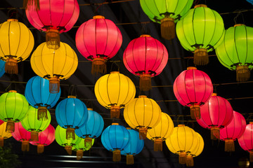 Naklejka premium Colorful Chinese lanterns