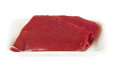 Cut of beef on white