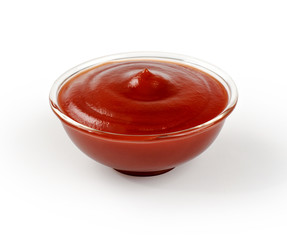 tomato sauce, ketchup on white background