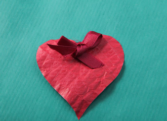 Heart , isolated on blue background.