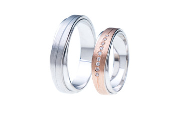 White Gold Wedding Bands White Background