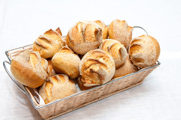 Crusty bread rolls