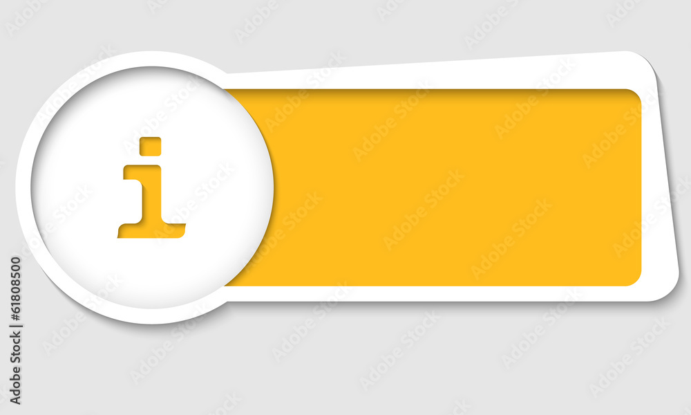 Poster vector text box for insertion text with info sign