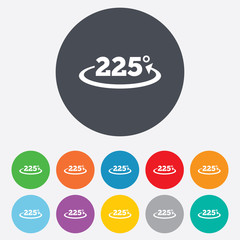 Angle 225 degrees sign icon. Geometry math symbol