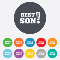 Best son ever sign icon. Award symbol.