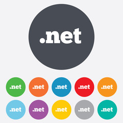 Domain NET sign icon. Top-level internet domain