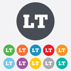 Lithuanian language sign icon. LT translation