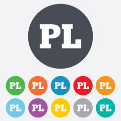 Fototapeta premium Polish language sign icon. PL translation
