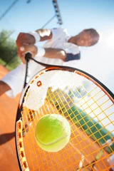 Foto op Canvas man with tennis racquet © luckybusiness