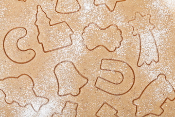 Gingerbread dough for christmas cookies