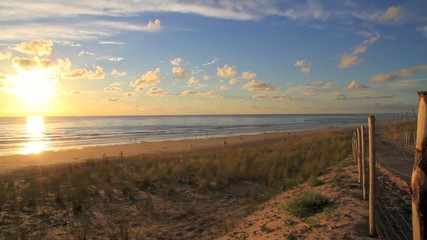 Beautiful summer beach at sunset