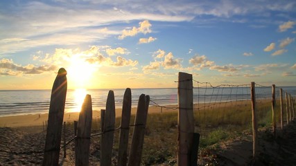 Beautiful summer beach at sunset