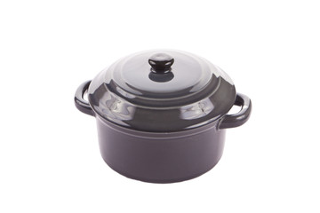 Grey empty bowl with lid