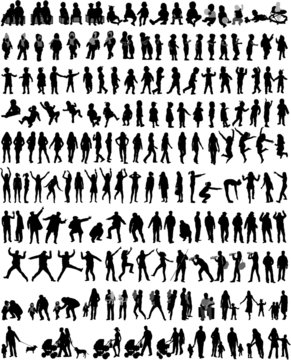 People Mix Silhouettes, vector work