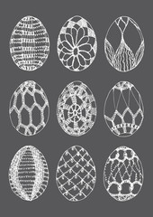 Crochet easter eggs - vector file