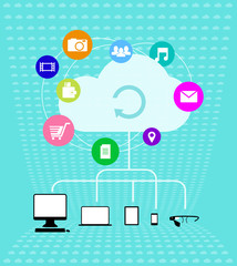 Cloud technologies - Infographics Illustration