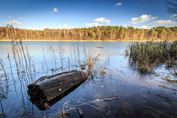 Frozen lake melting