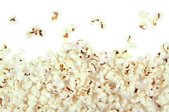 Pocpcorn on white background.