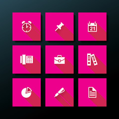 Vector flat office icon set