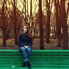 Beautiful girl sitting