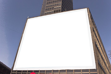 Big blank billboard on building