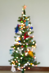 Blurred christmas tree lights isolated