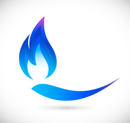 Blue fire icon