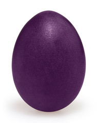 Purple easter egg isolated on white background