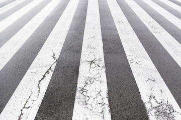 Fototapeta premium Zebra crossing painted on asphalt