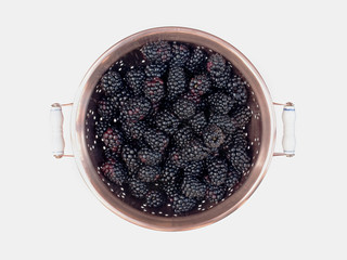 Blackberries in Copper Colander