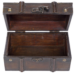 Open wooden box