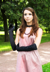 Fototapeta premium Young woman in retro style
