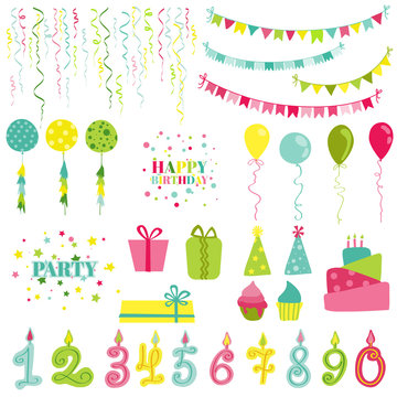 Birthday and Party Set - for photobooth, scrapbook, design
